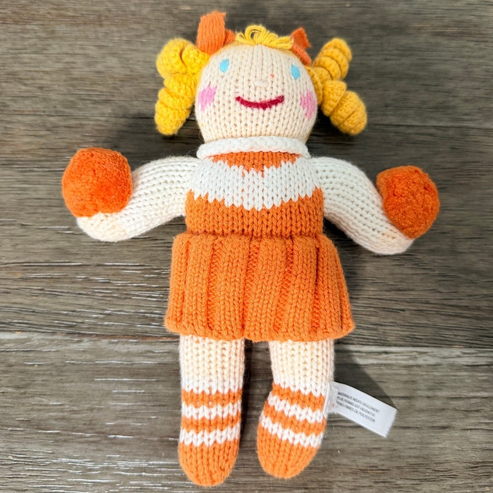Zubels Knit Orange & White‎ Knit Cheerleader Doll